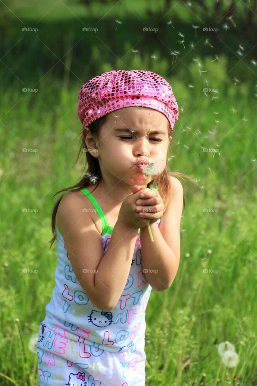 Blowing dandelion