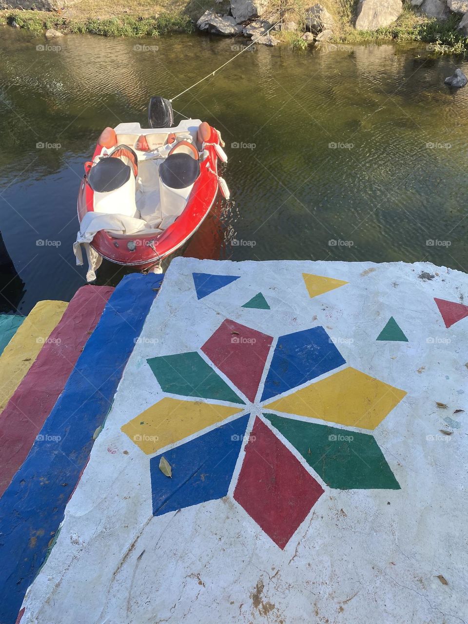 Painting on the stairs at Aswan, Egypt 