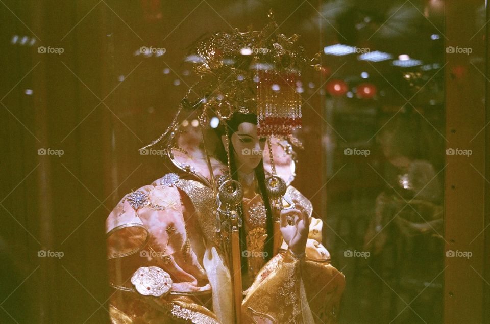 #媽祖 #生日，北捷地下街展出的 #布袋戲 偶版媽祖。The most #beautiful edition of #Goddess #Mazu I've ever seen is #Taiwanese palm #puppet  #filmphotography #FilmIsNotDead  
#CenturiaSuper400