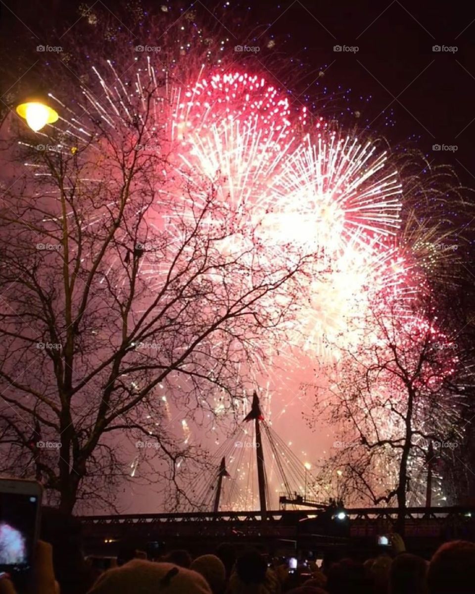 Fire works at london.