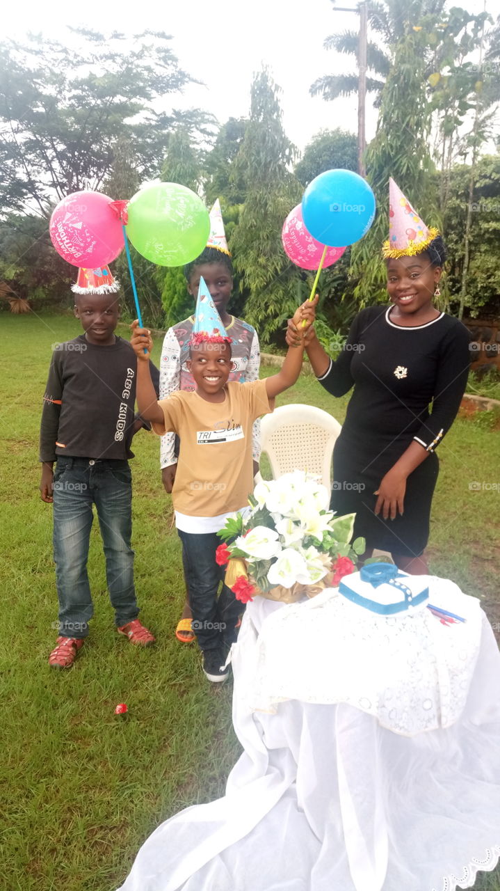 there goes my nephew with his friend and the aunti.