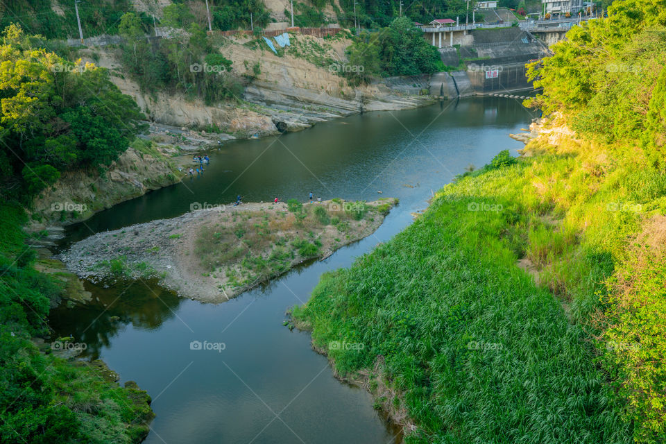 Beaitiful lake view by the tree