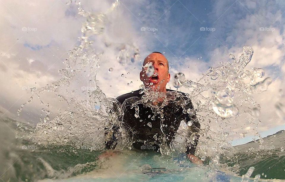 selfie water man sea by fatboytim