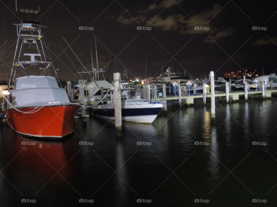 Marina and red boat