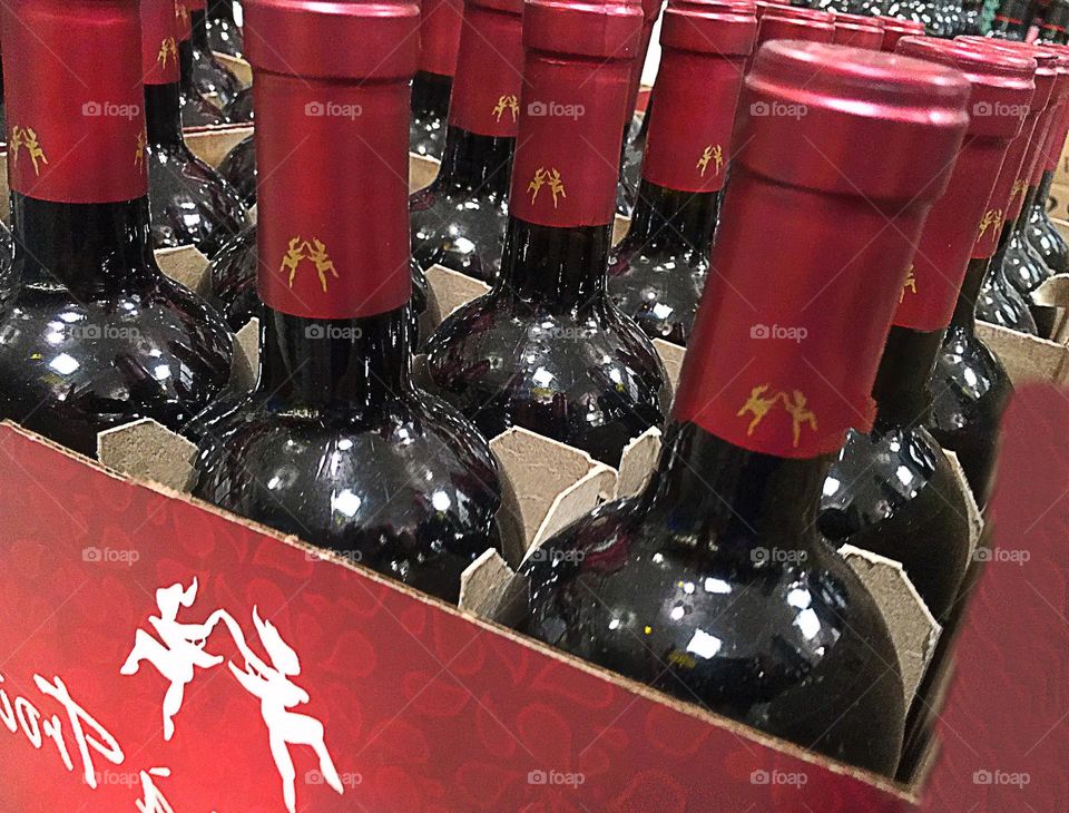 Red wine for sale.