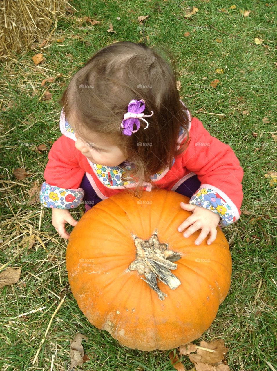 Girl and pumpkin 