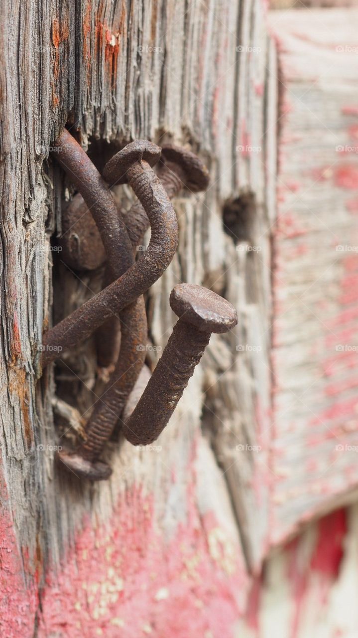 Twisted rusty nails