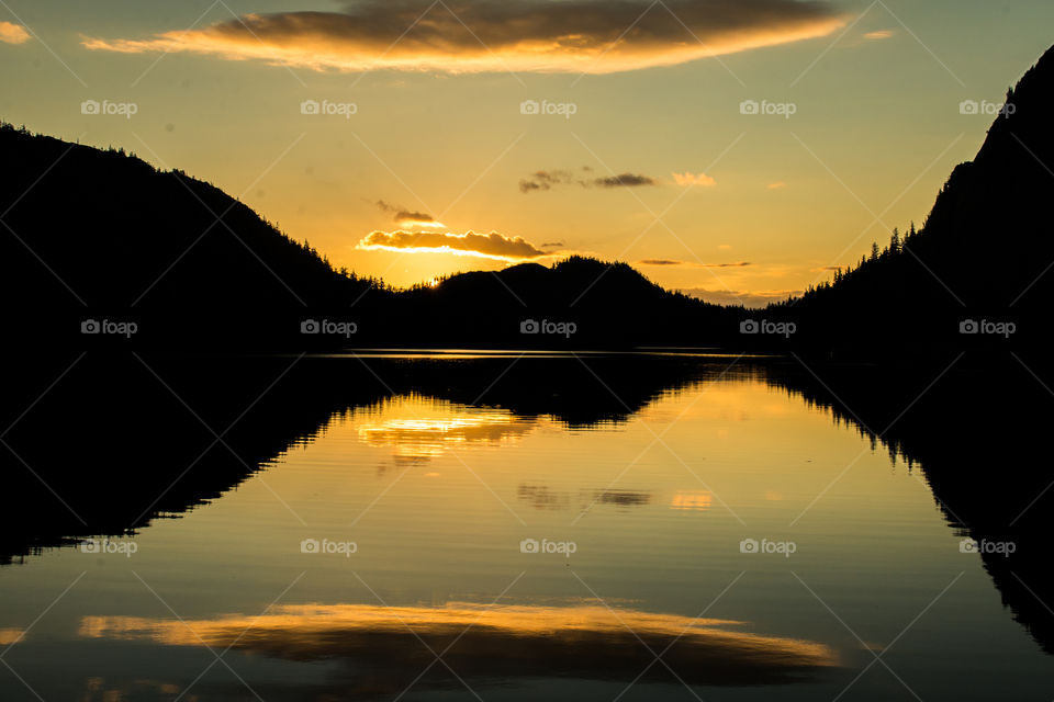 A sunset over Prince William Sound, Alaska.