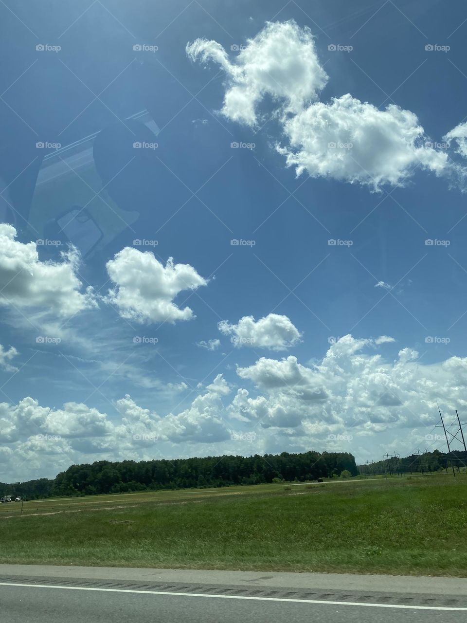 Riding along taking pictures of the sky 