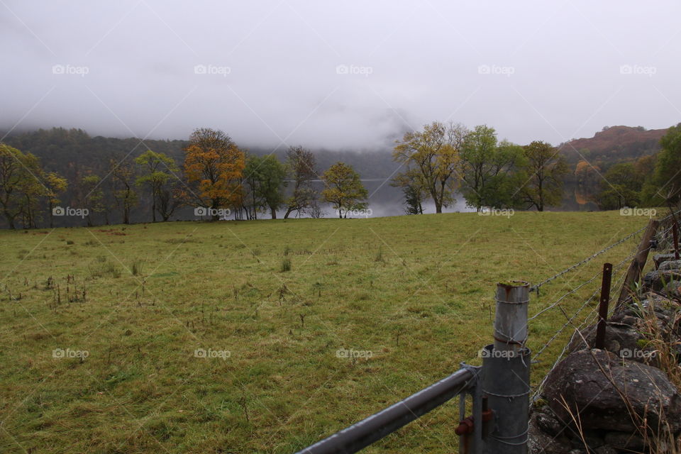 Farmers field in Autumn in Loch Lomond, Scotland