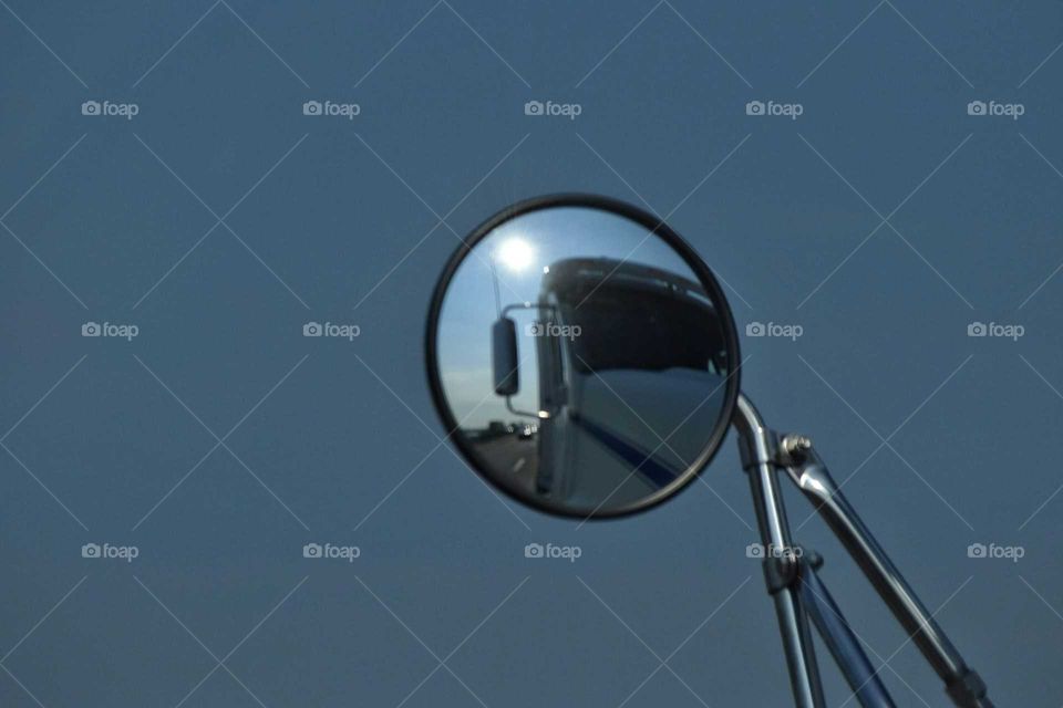 Truck's Reflection in Own Mirror