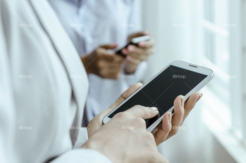 Women using a smart phone 