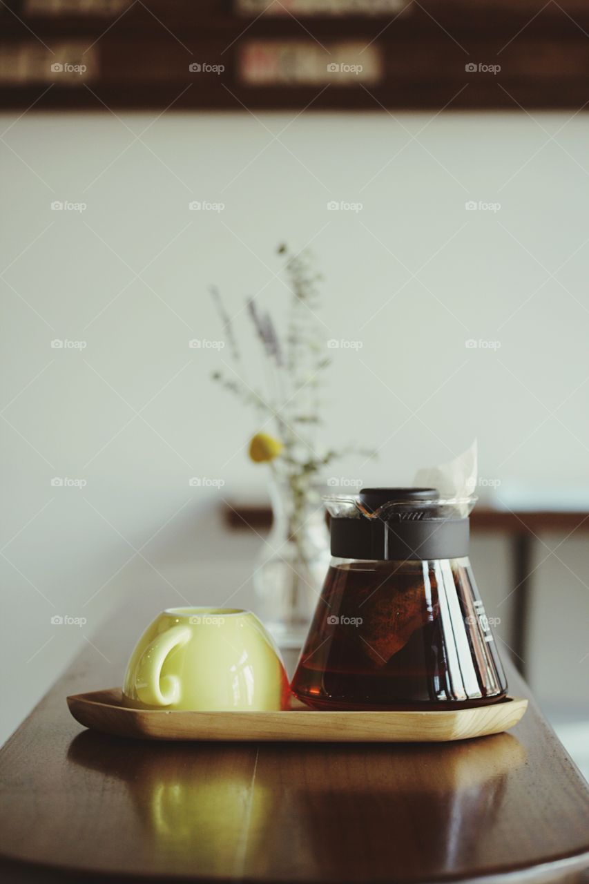 Close-up of a teapot and tea cup