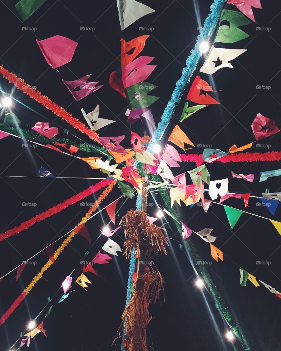 View of multi colored paper