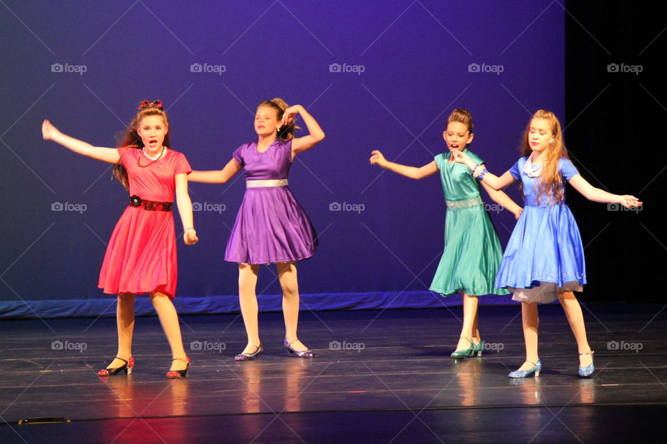 Art of dancing. Dancers at dance recital 