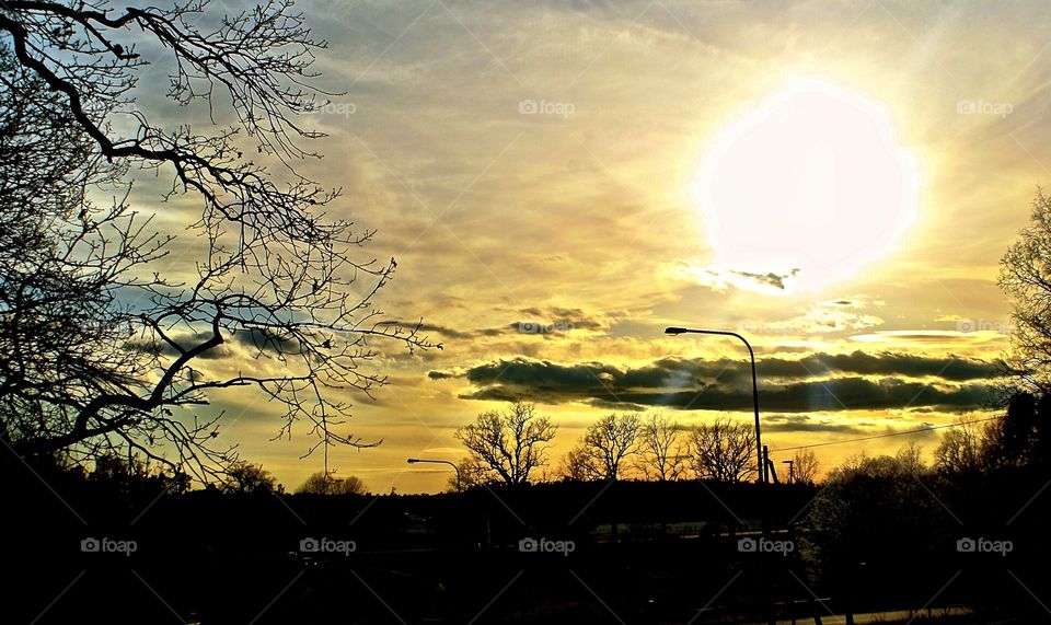 Sunset in springtime 