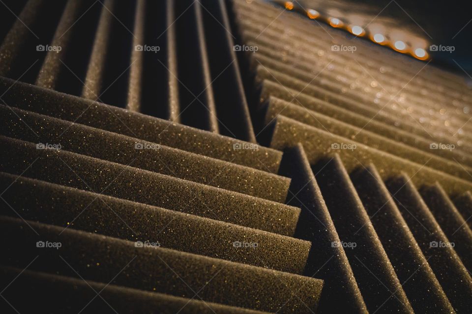 Sound proof foam has a sparkle to it.