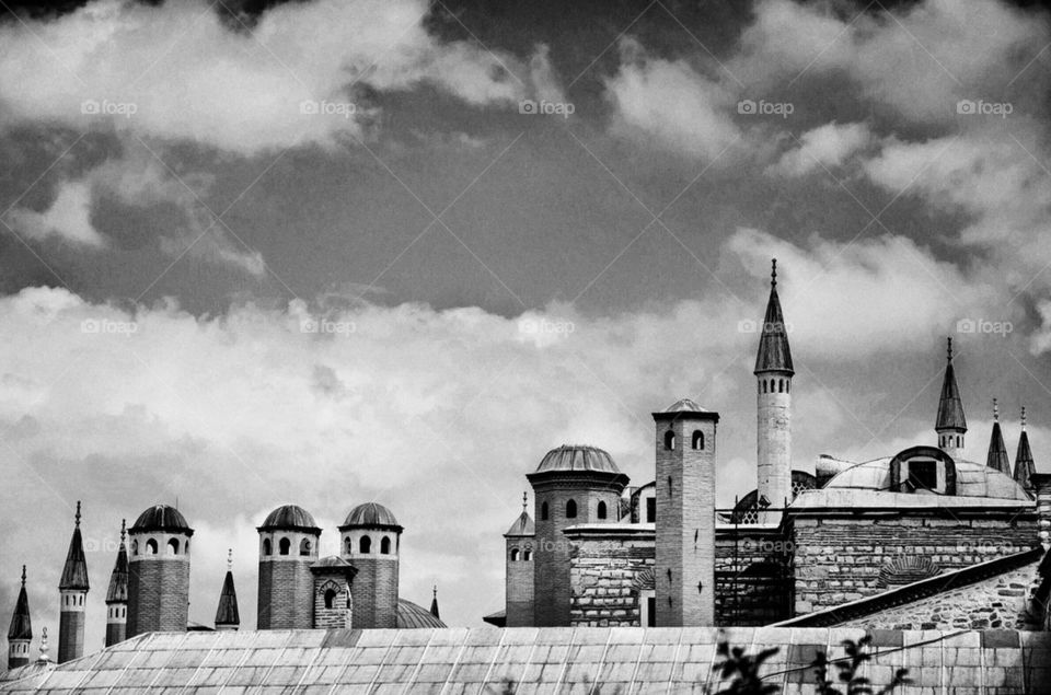 chimneys, pipes, flues, istanbul, topkapi, palace, Sultan, Turkey,