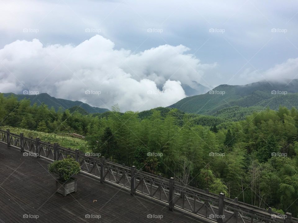 Clouds in mountains 