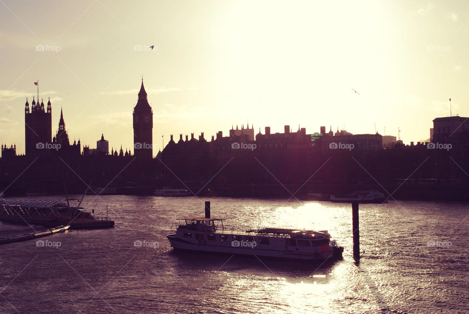 Water, No Person, Sunset, River, Watercraft