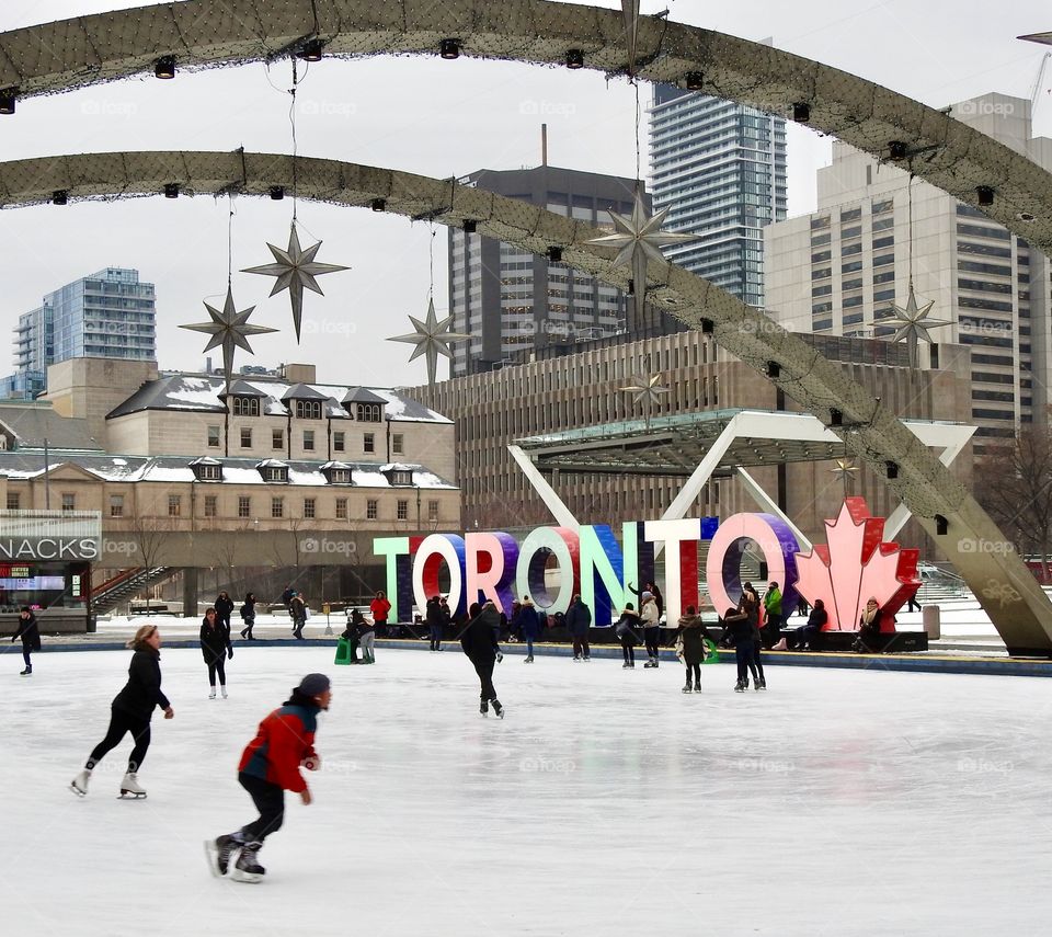Figure skating in the square