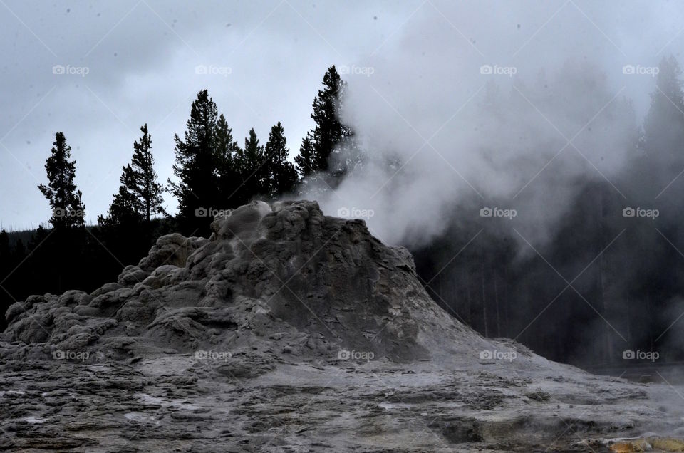 Beautiful grey minerals and steam