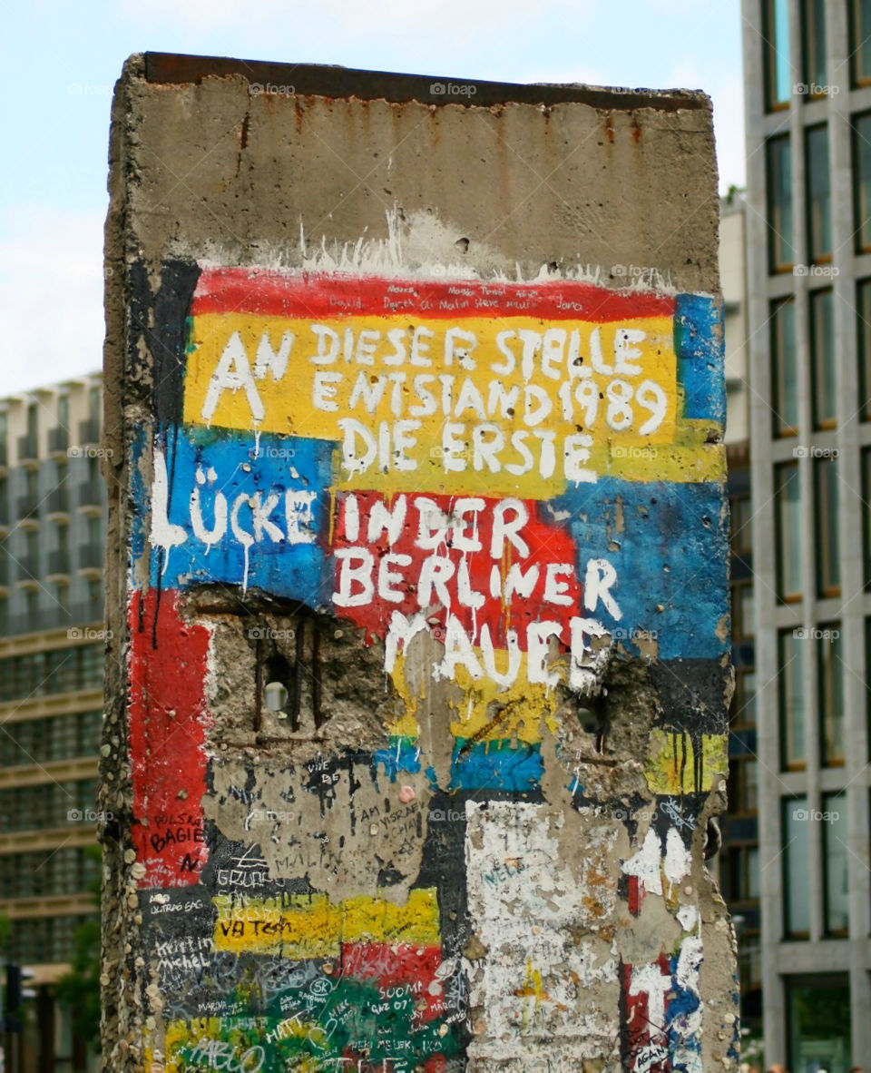 Piece of the Berlin Wall reming that this was the place were the first