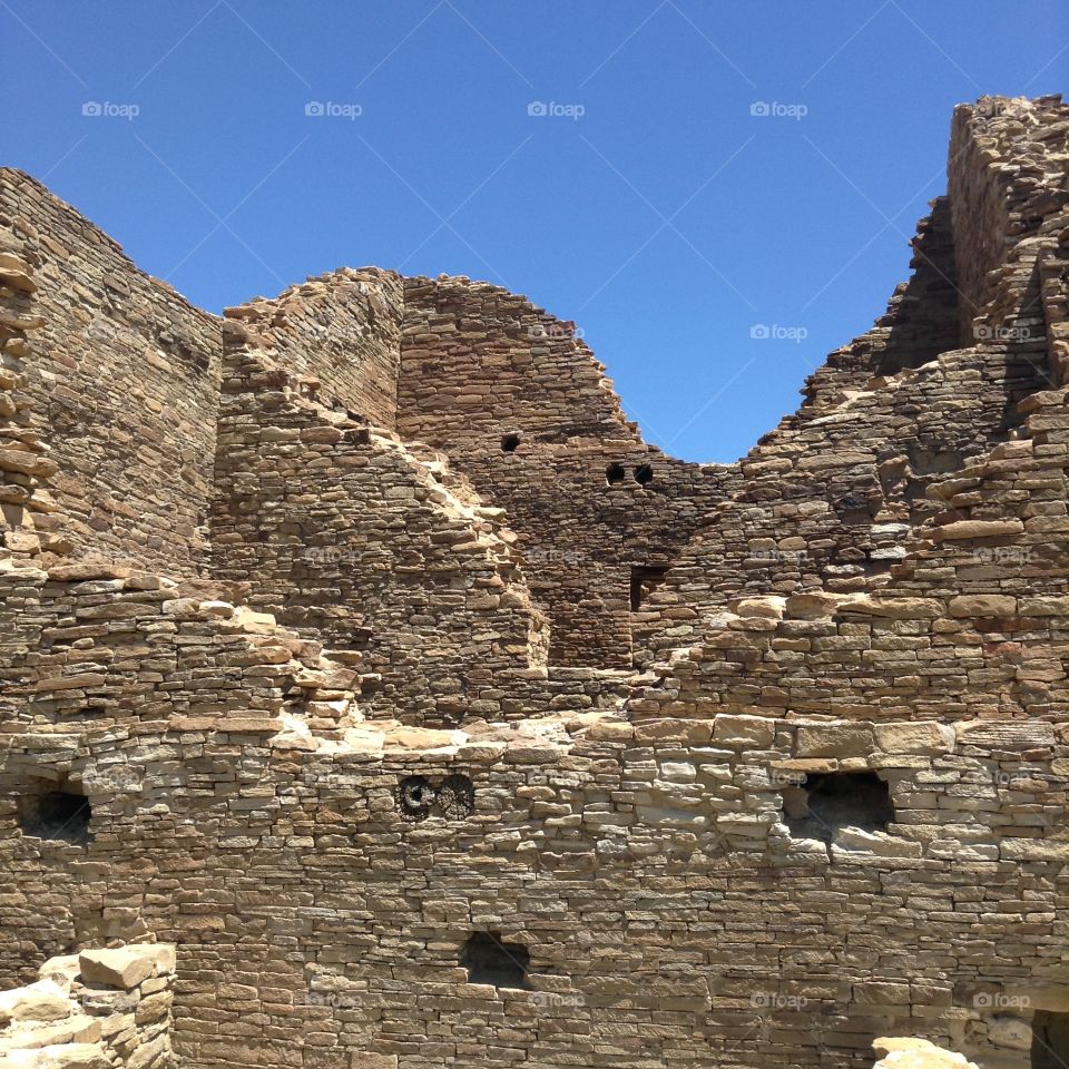 Walls. Chaco canyon Anasazi ruins 