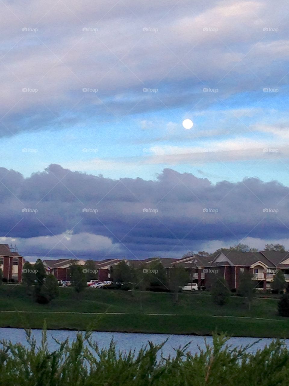 Full moon over the golf course