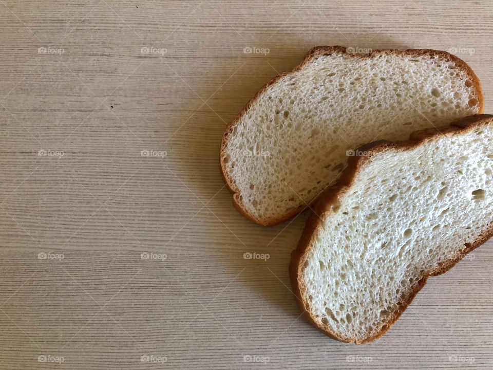 white bread with copy space