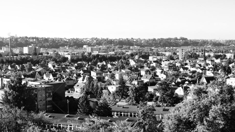 Scape. Black and White city scape in Lithuania, Europe