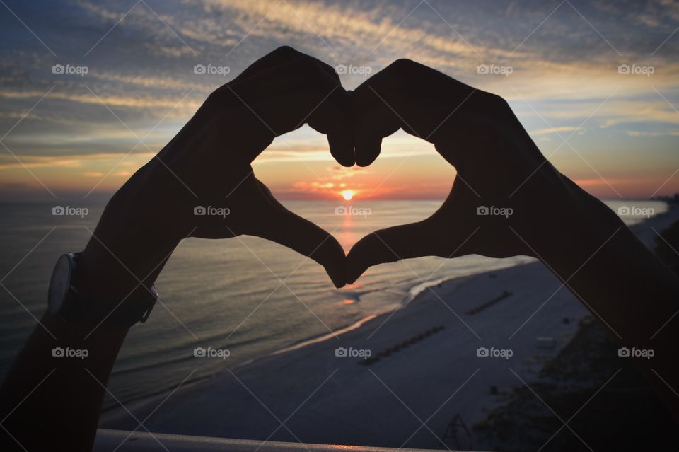 Hearts and sunsets in Panama City Beach