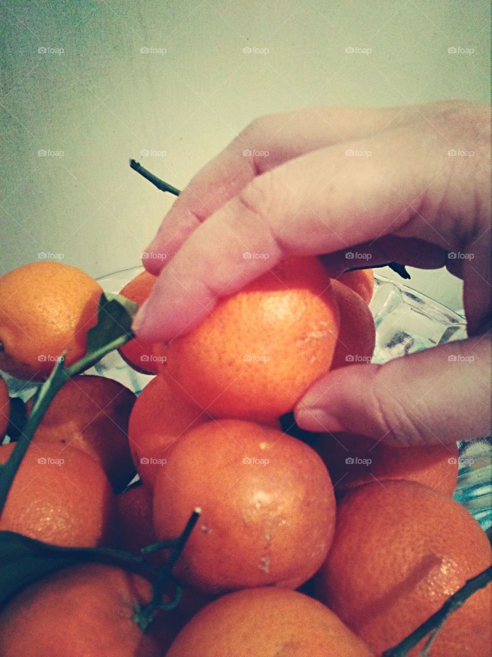 hand on orange