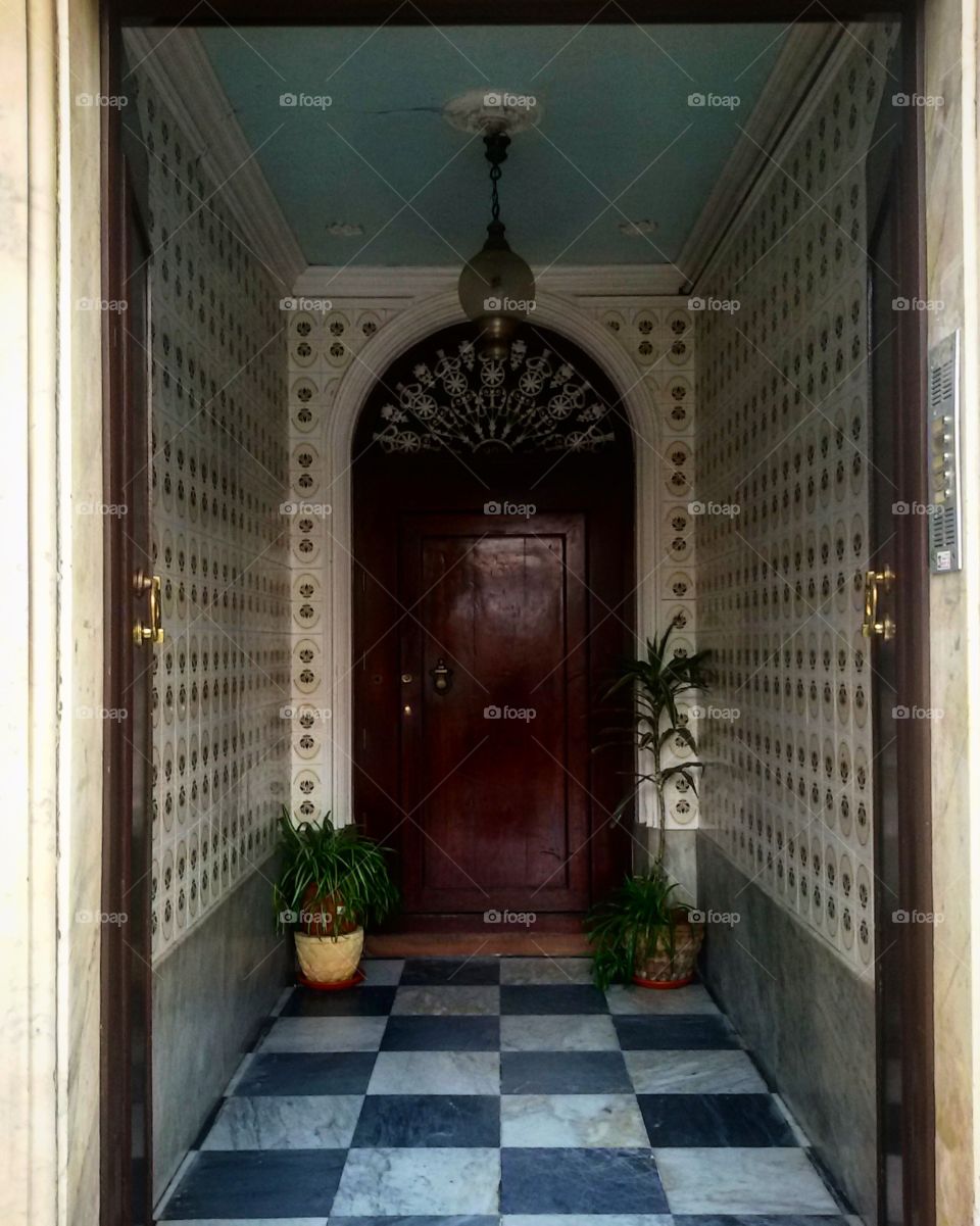 Uniquely welcoming quaint doorway in the city of Cadiz.