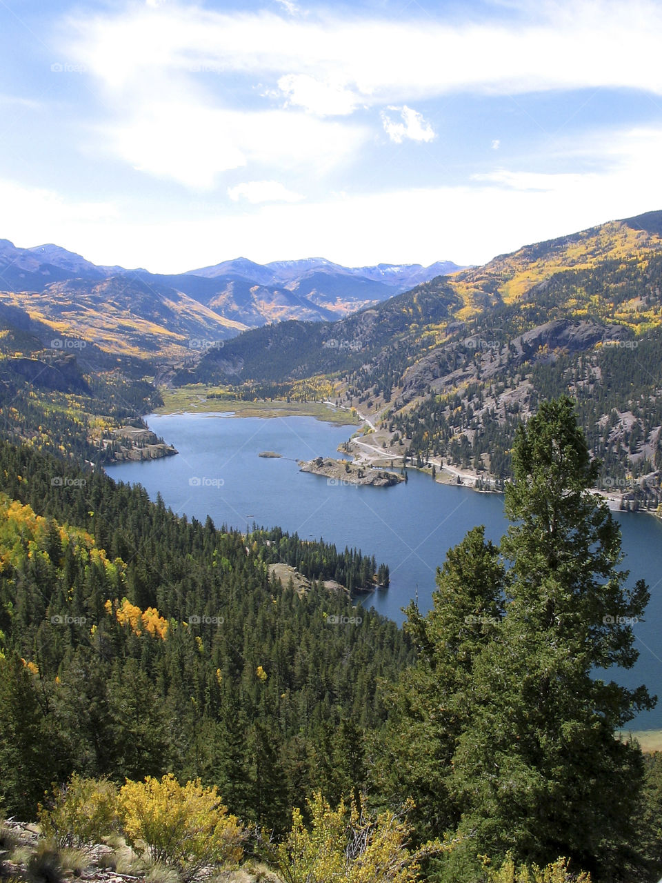 Mountain lake in fall