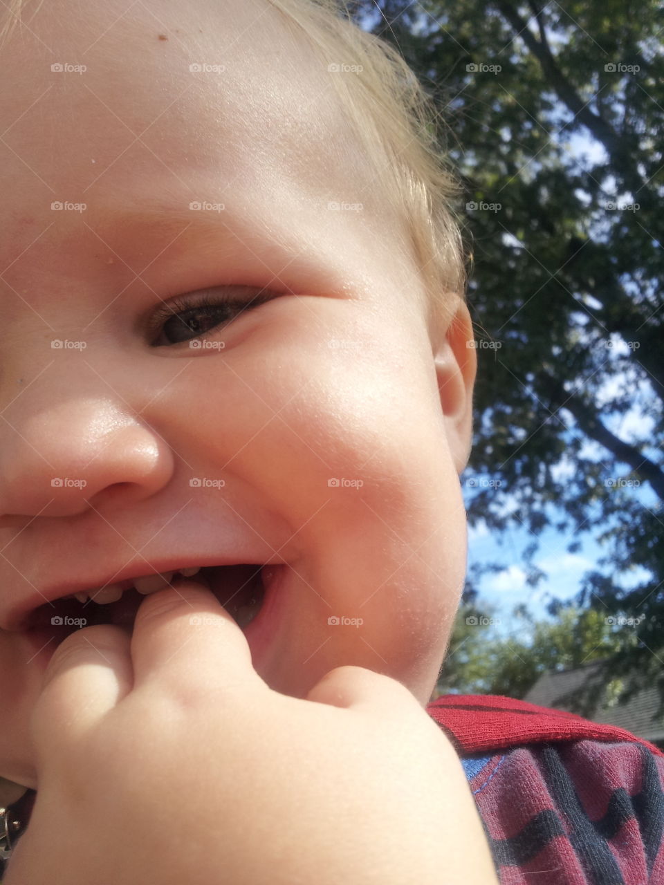 my boy. having fun outside