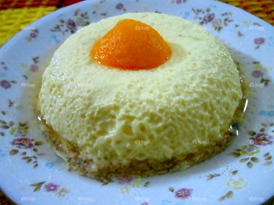Egg Custard In Plate