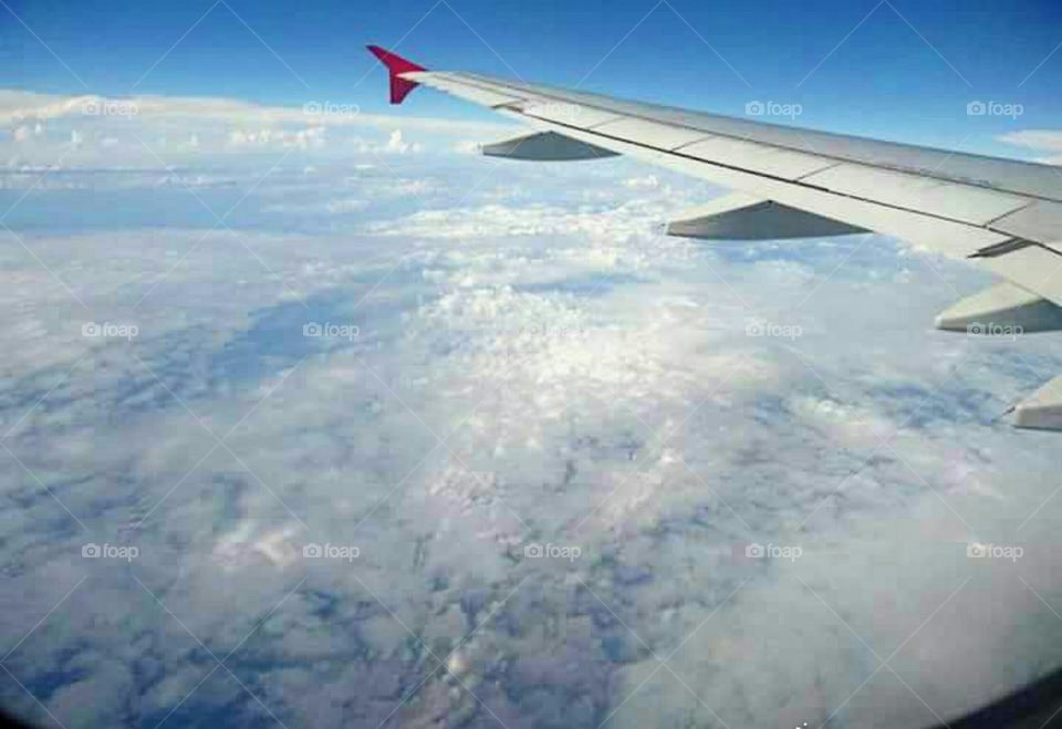 Passenger view while flying