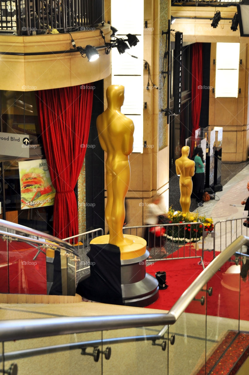 The famous red carpet at the Academy Awards in Hollywood California.