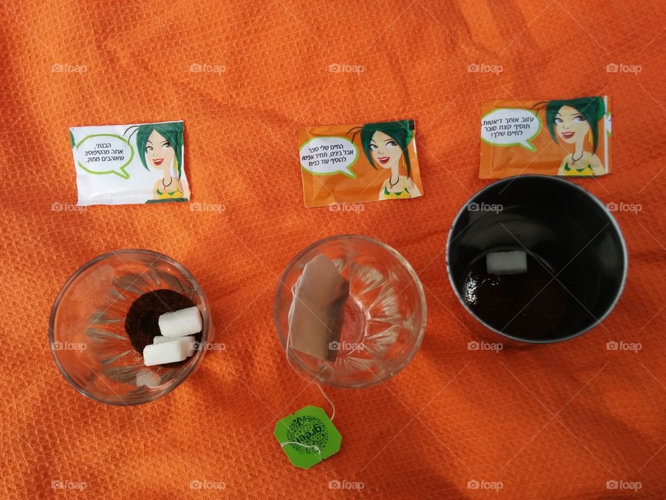 Three drinking glasses