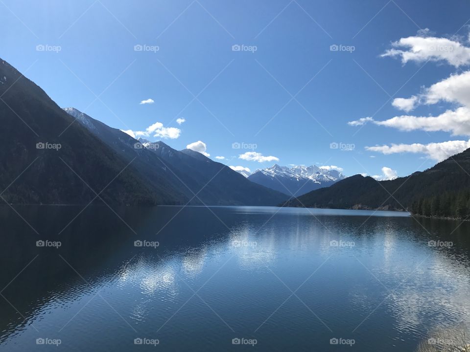 Mountain reflection on lake