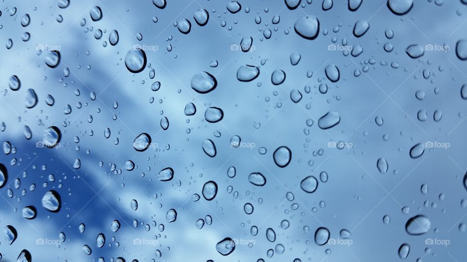 Raindrops. heavy rain