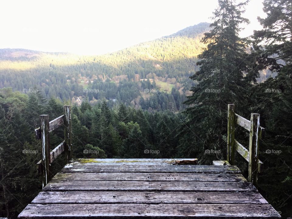 The lookout at Goldstream trestle number 2. Vancouver Island, British Columbia, Canada. 