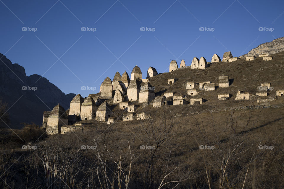 Dargavs is City of death.  tower crypts.  Northern Ossetia Alania,  Russia.