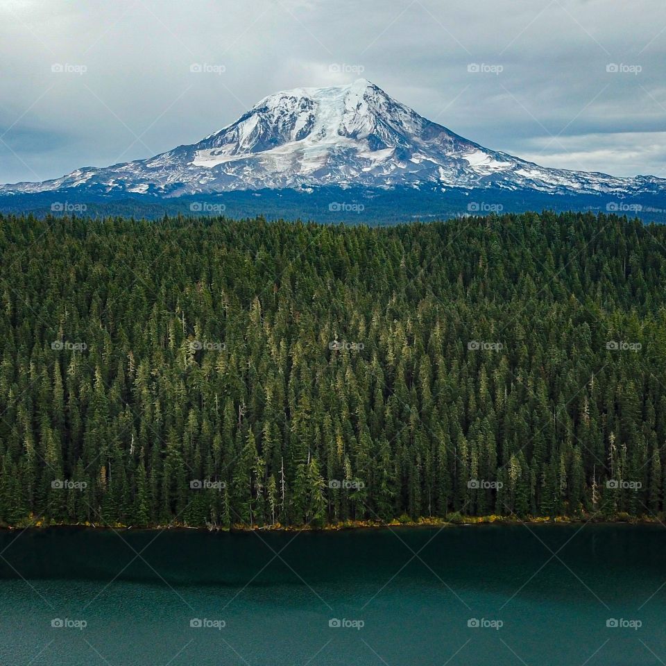 Mt. Adams over Council Lake, WA