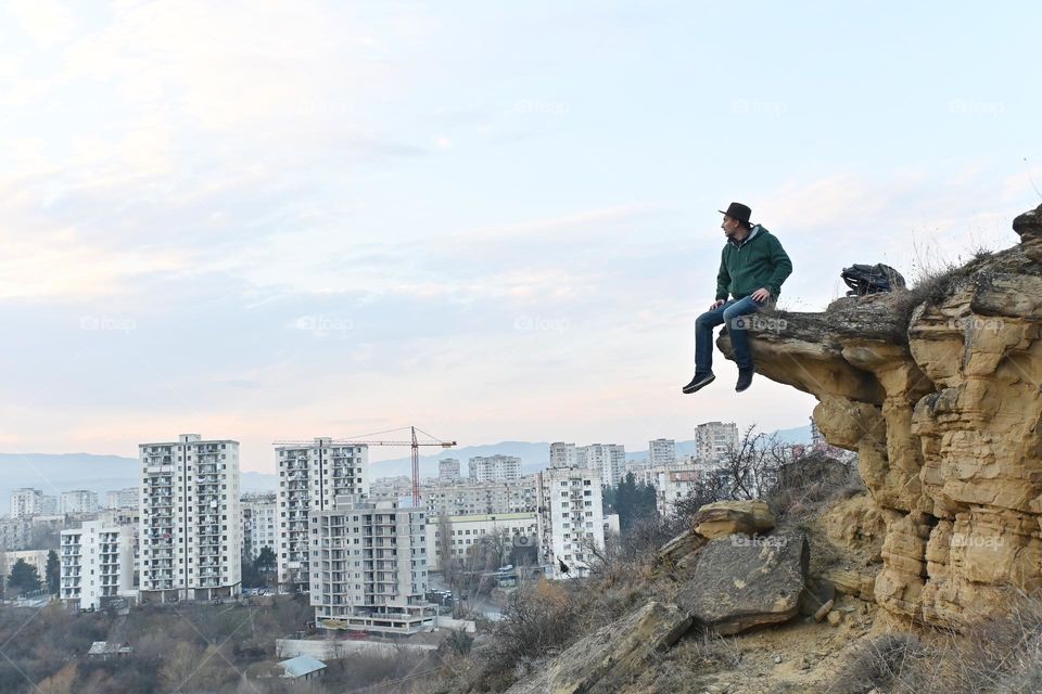 Man on a cliff 