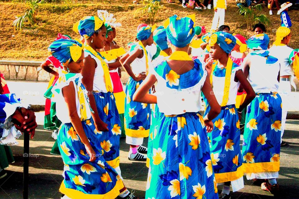 Girls in blue carnival 