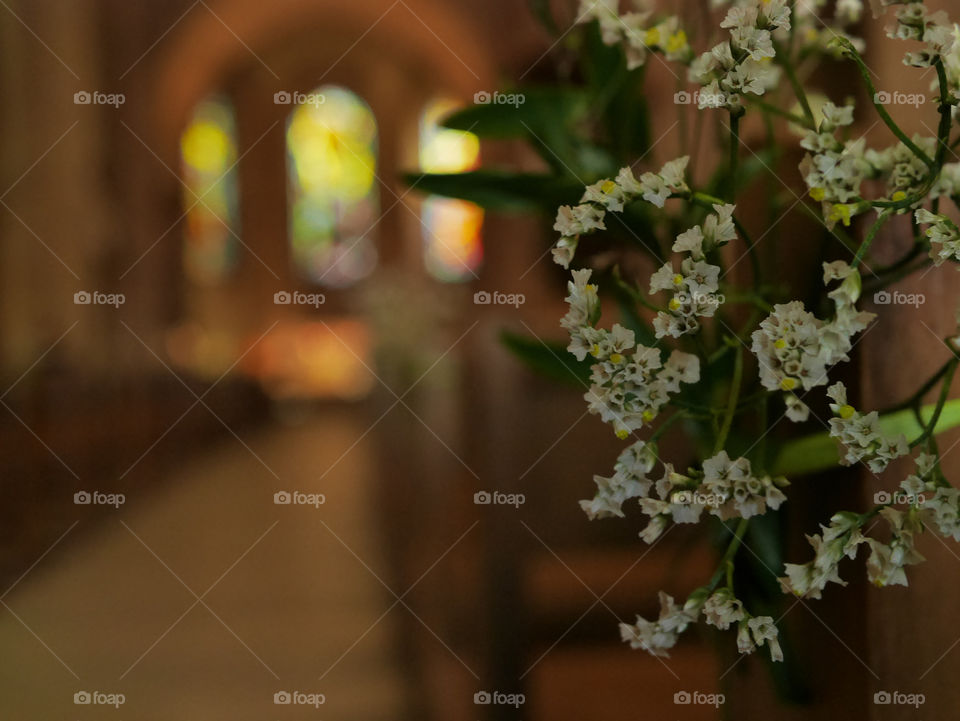 flowers in church