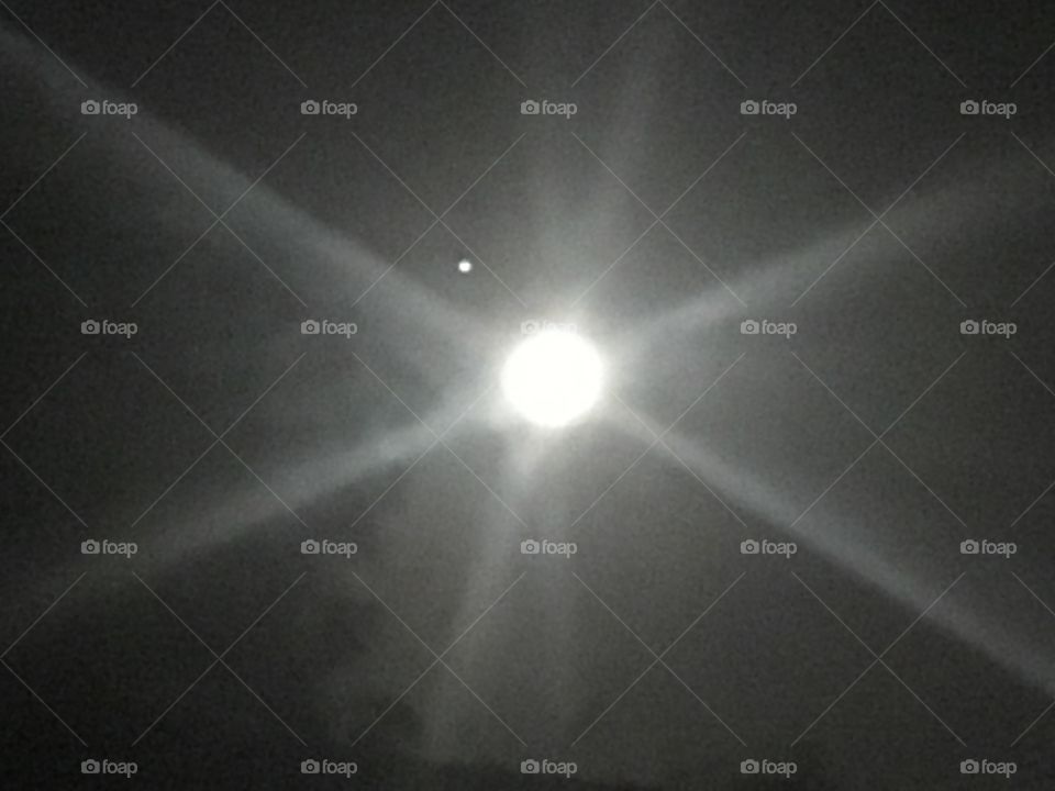 Snow Moon and Jupiter 