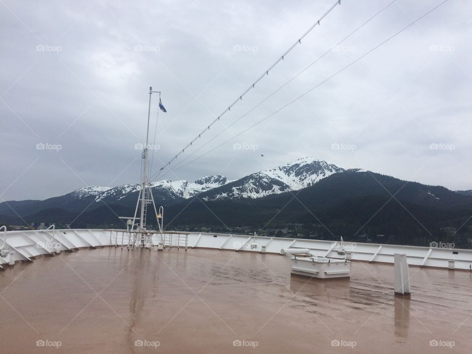 Cruise ship deck in Alaska 